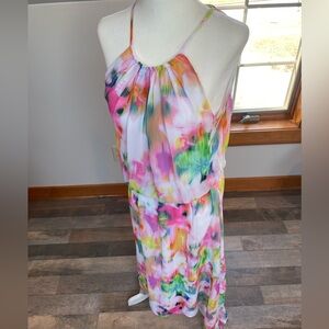 London Times multicolor halter dress